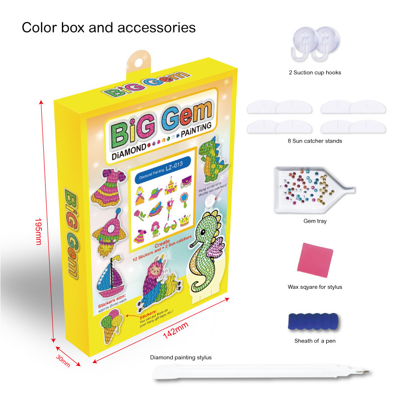 Picture of Amazon children's diamond painting random stickers 5d diy crystal bright diamond three-dimensional decorative hanging painting stickers wholesale