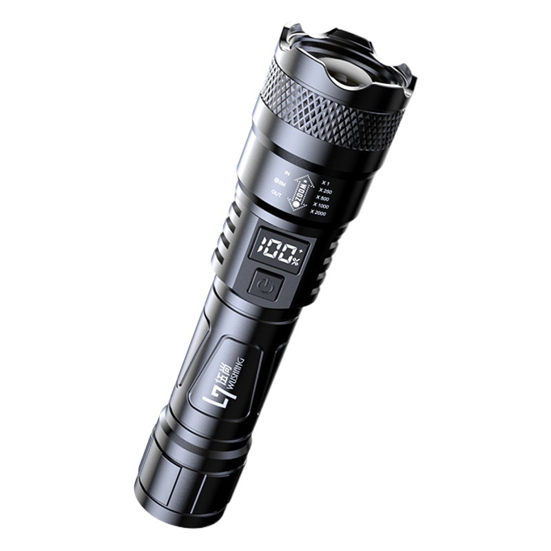 Cross-border explosion of strong light telescopic flashlight led outdoor lighting USB charging home portable 18650 ultra-long-range