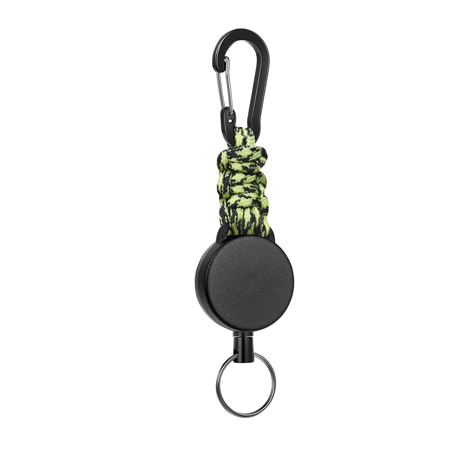 Picture of Black rebound three-color rope knitted retractable ABS high rebound carabiner anti-lost anti-theft keychain