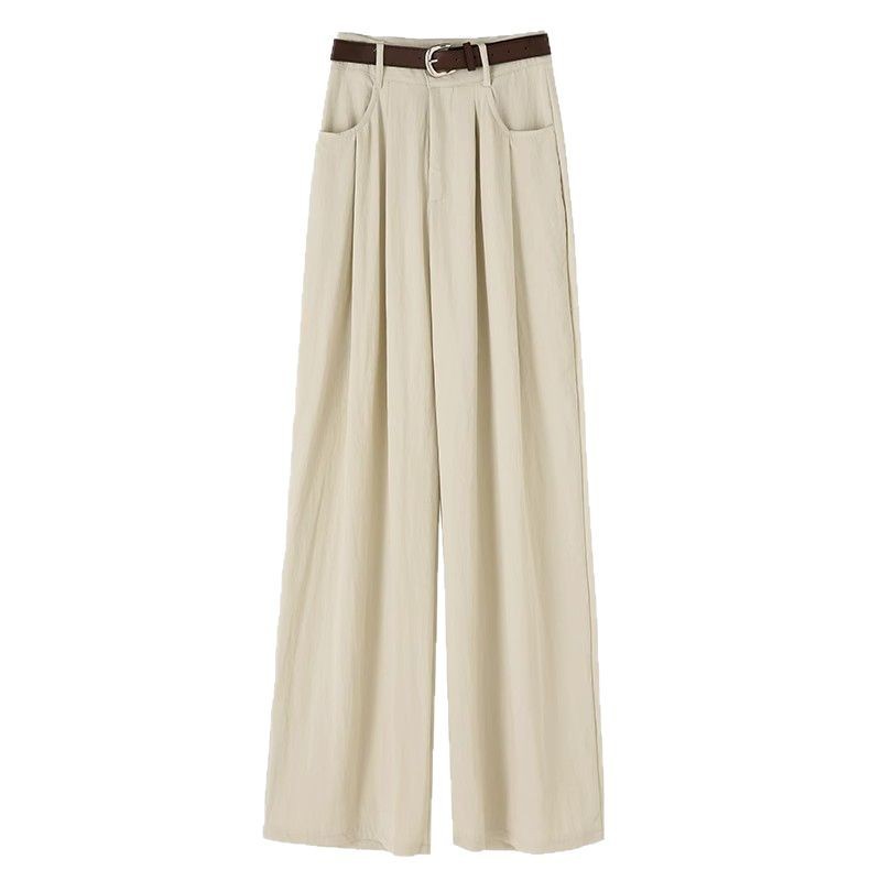 Picture of [edging three-dimensional waist] pleated ice silk cotton and linen wide leg pants women's spring and summer suit pants Japanese lazy wind Yamamoto