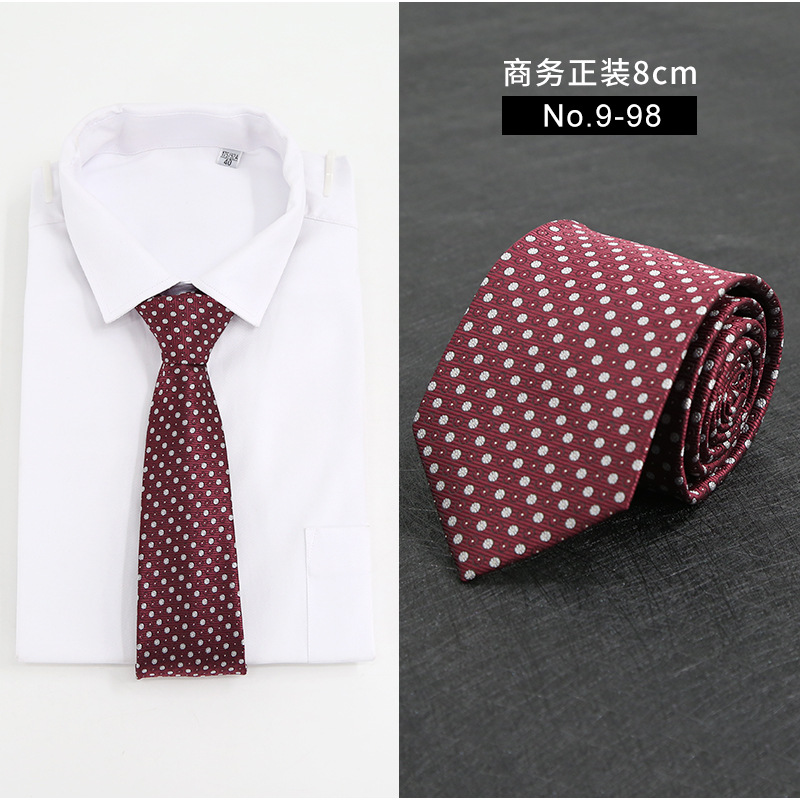 Picture of New Style Tie Men's Formal Business Casual Simple Style Solid Color Striped Arrow-Shaped Tie Manufacturer Ready Stock Wholesale