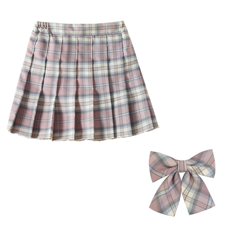 Picture of Girls' skirt children's clothing Korean style new preppy style children's short skirt class clothes plaid skirt medium and large children's pleated skirt