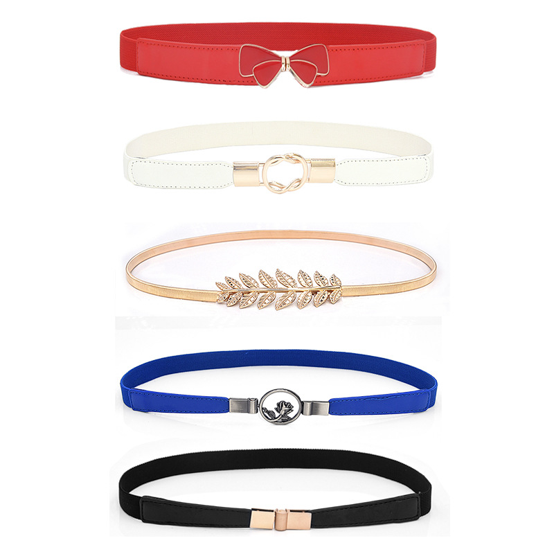 Picture of Simple Fashion Elastic Buckle Women's Thin Belt Women's Skirt Decorative Belt Elastic Belt with Belt