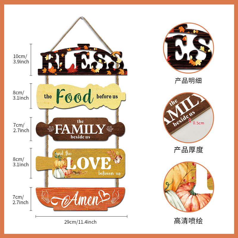Picture of Cross-border American Country Wooden Listing Home Decoration Living Room Background Wall Decoration Wooden Plate Wooden Painting Mural Door Hanging
