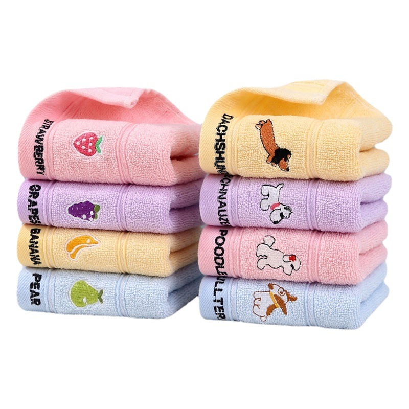 Factory children's towel wholesale goods cartoon children's towel fruit animal soft absorbent children's towel cotton wholesale
