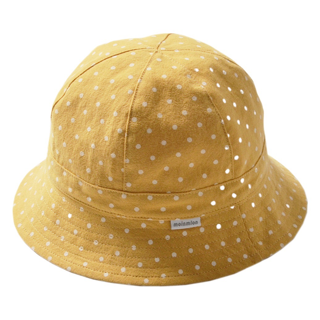 moinmlon Spring and Summer New Korean Version Children's Cotton Basin Hat Baby's Wave Dot Sunscreen Sunshade Hat Baby's Breathable Sun Hat