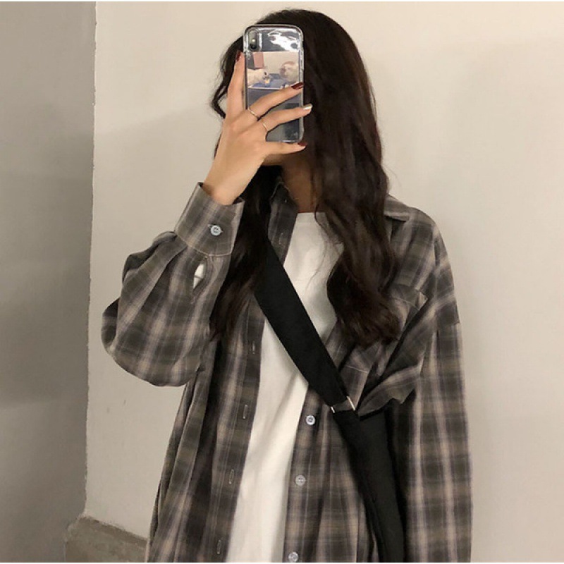 2023 Spring and Autumn Plaid Shirt Women's Long-sleeved New Arrival Harajuku-style Korean-style Loose All-match Student Shirt