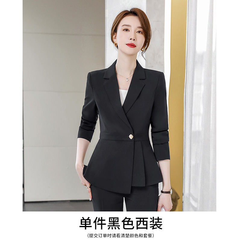 Picture of Grey Professional Suit Female Dress Hotel Manager Interview Civil Servant Work Clothes Suit Jacket Female Spring and Autumn