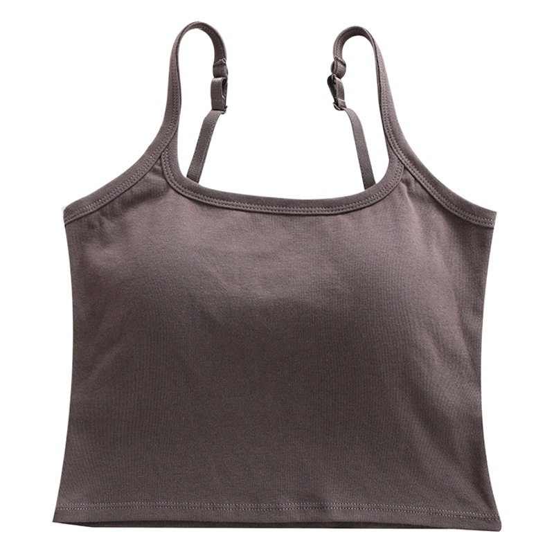 Cross-border hot pure cotton chest-wrapped solid color one-piece fixed Cup adjustable cross strap beauty back vest for women