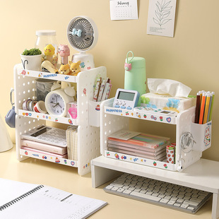 Picture of Desktop Storage Shelf Hole Board Pen Holder Office Table Storage Rack Artifact Station Desk Desk Storage Box