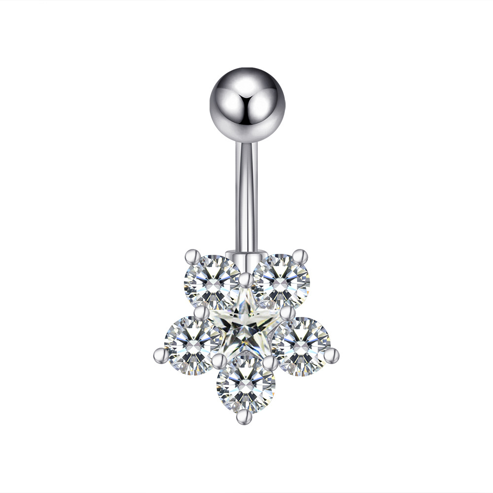 Picture of Cross-border e-commerce new zircon belly button ring belly button nail piercing jewelry online wholesale
