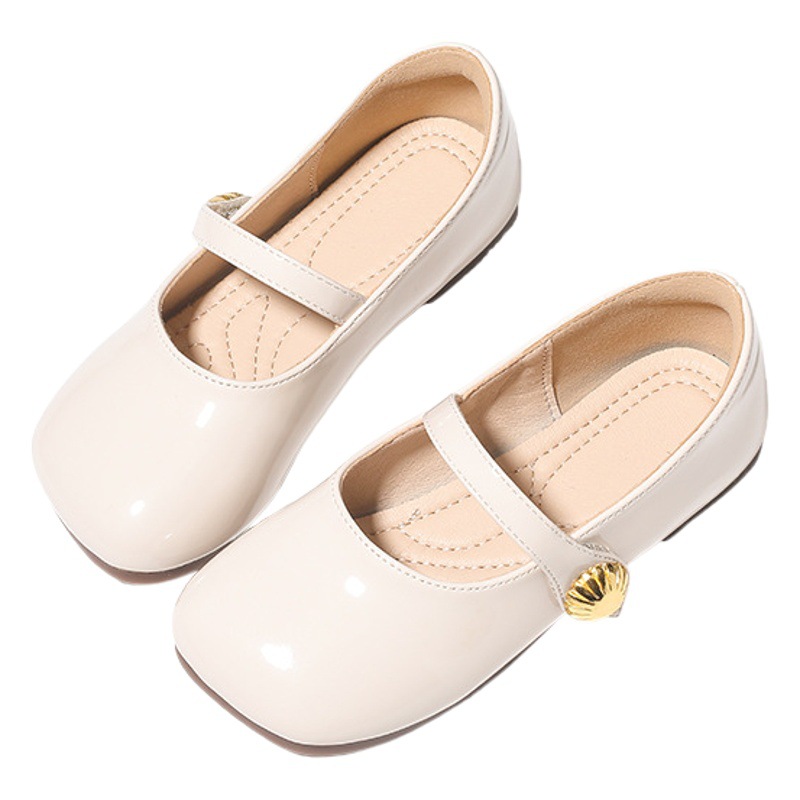 Girls Red Leather Shoes 2025 Spring & Fall Baby Girl Soft Bottom Kidsren's Korean Style Beanie Shoes Little Girl Princess Shoes
