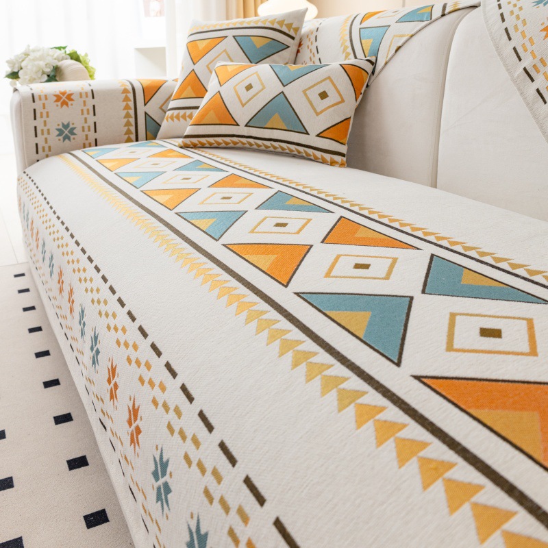 Bohemian Sofa Cushion Four Seasons Universal Cushion Non-slip Dustproof Light Luxury Chenille Sofa Cover Cover Cloth Towel
