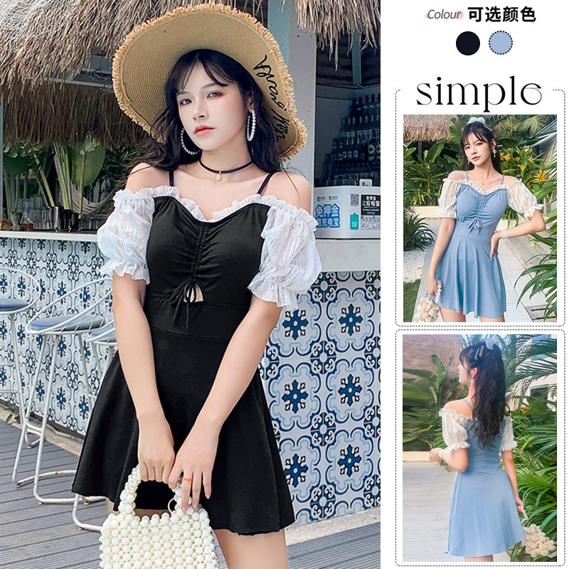 Swimsuit female one-piece meat-covered slim ins Wind hot spring swimsuit sexy fashion seaside holiday swimwear wholesale