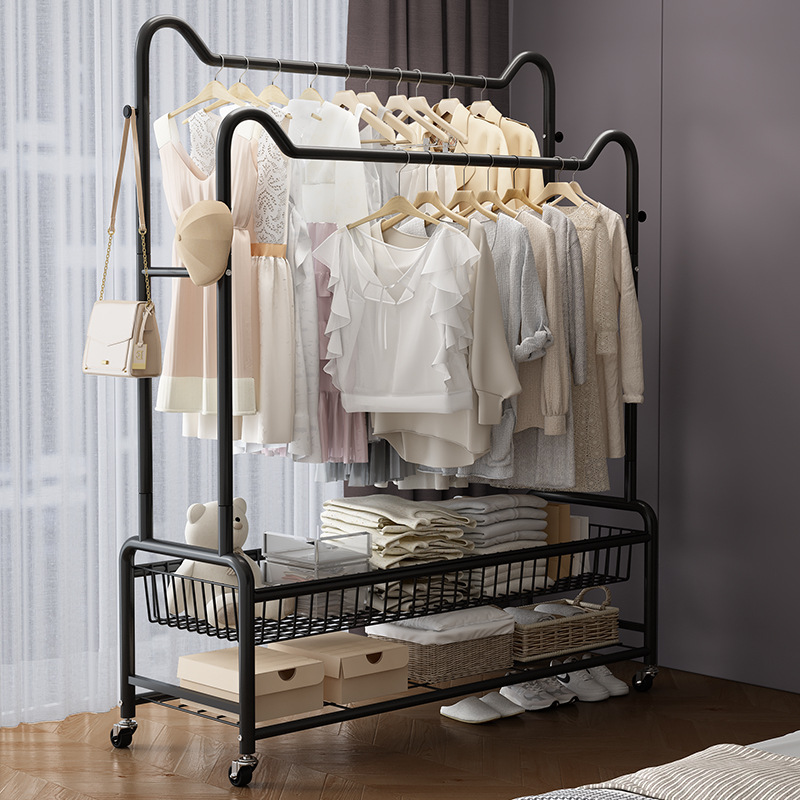 Simple Coat Rack Removable Clothes Drying Rack Floor-Standing Indoor Room Clothes Rack Home Bedroom Clothes Storage Rack