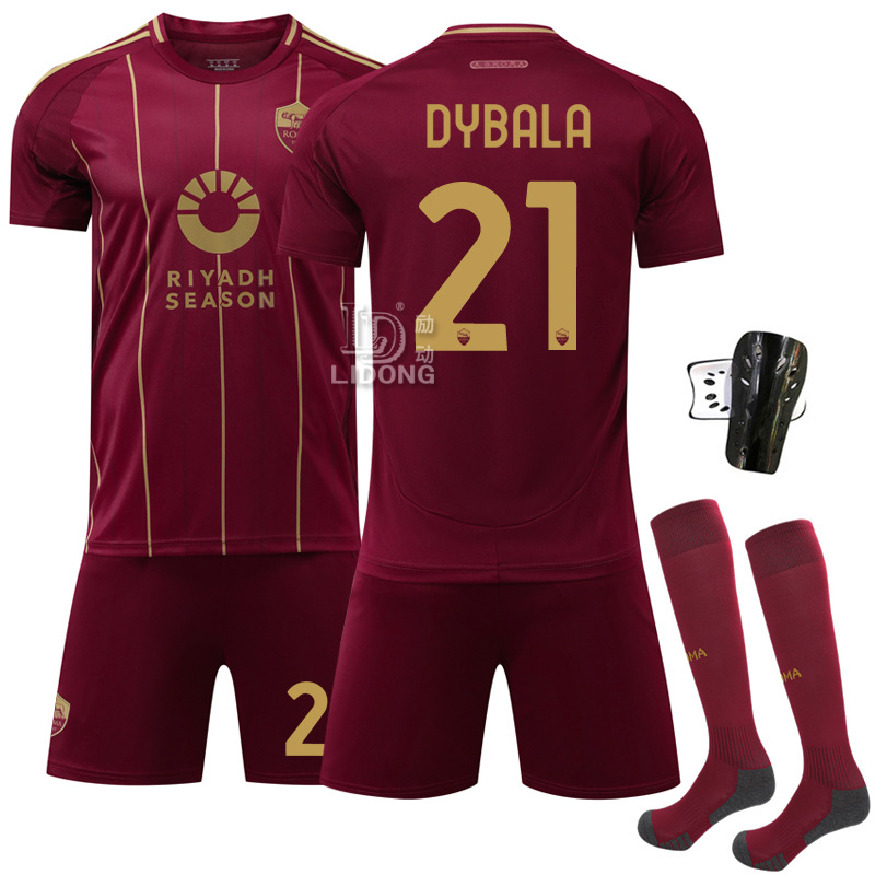 Picture of 2425 Rome Home Jersey New No. 21 Dybala No. 11 Dove Bic Football Suit Serie A Sports suit