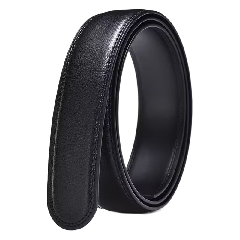 Leather Belt men's leather belt without taking the lead automatic buckle men's cowhide White Belt strip black brown pants belt headless Red Belt