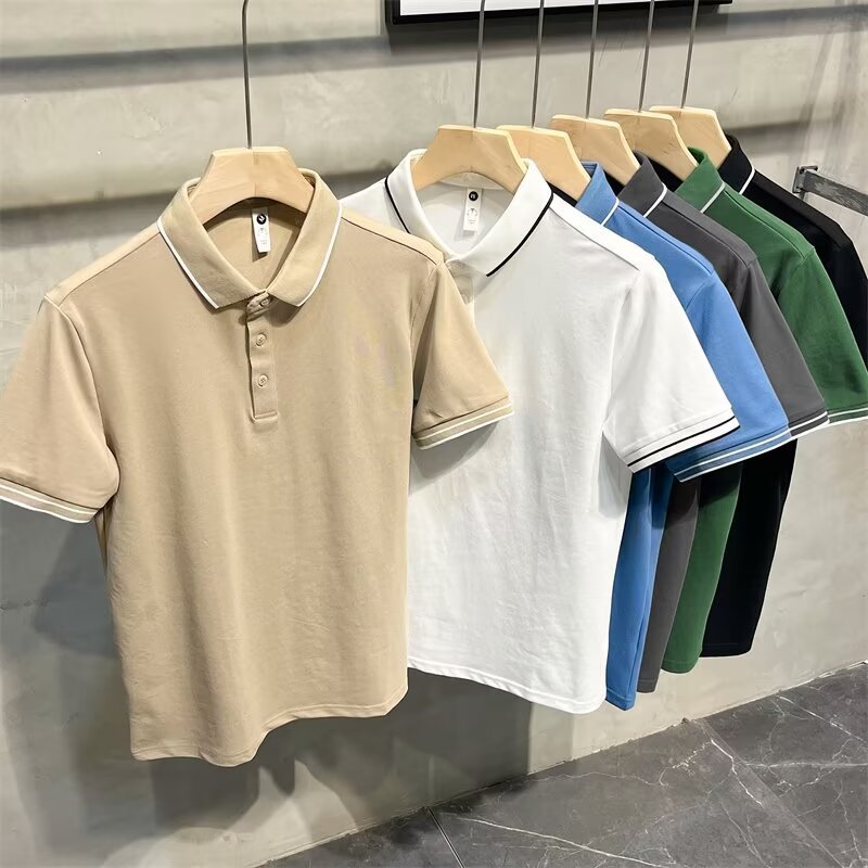 Lapel Short-sleeved Shirt Men's Youth Fashion Brand Summer Shirt Korean Style Slim-fit Fashionable New All-match Polo Top