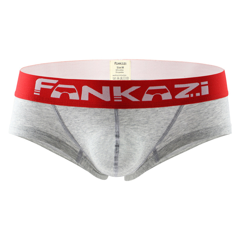Picture of Factory wholesale cotton men's open rib boxer U convex bag low waist underwear youth large size comfortable underwear