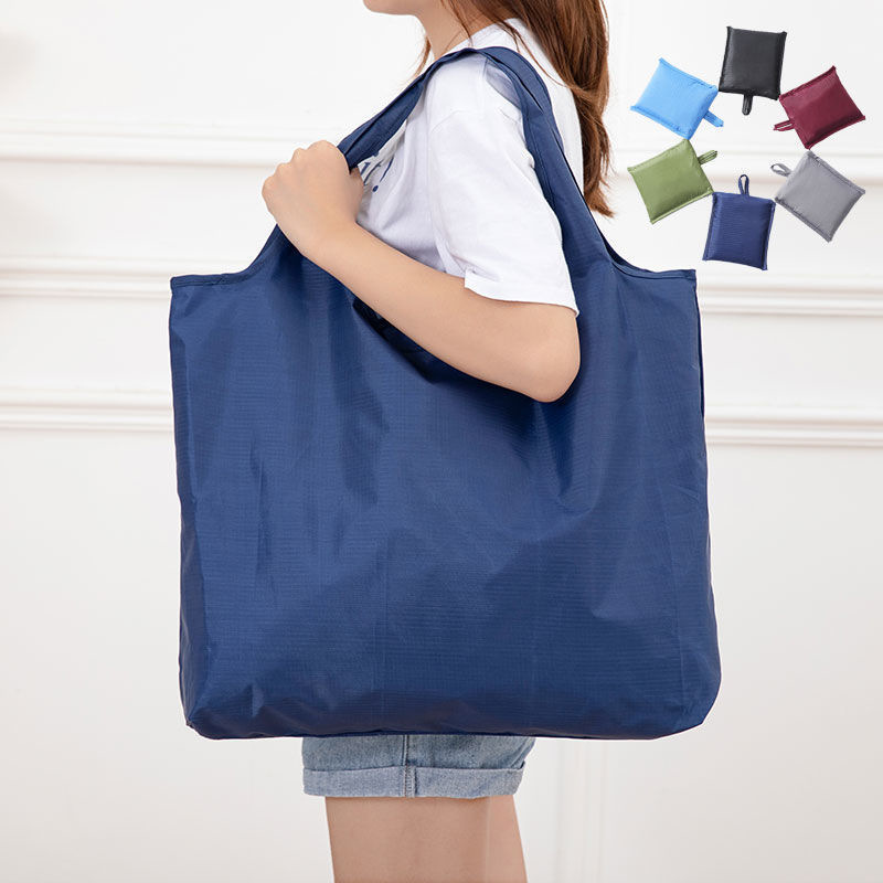 Large Capacity Shopping Bag Foldable Tote Bag Grocery Bag Supermarket Bag Lightweight Portable Solid Color Oxford Cloth Bag Custom
