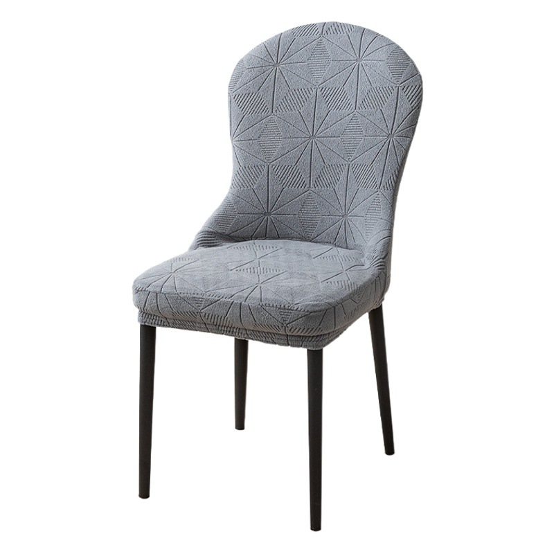 Thickened Arc-Shaped Chair Cover, Suede High-Elasticity Jacquard Dining Chair Cover for Home Use, Fully Wrapped Dustproof Stool Cover Wholesale