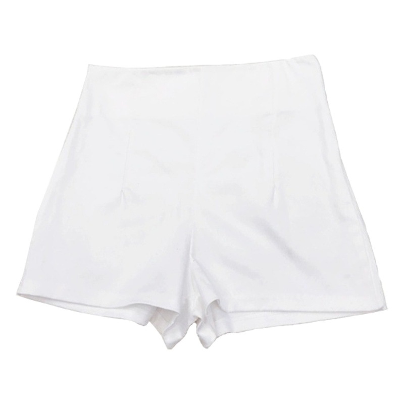 White shorts women's summer wear 2024 new three-point high waist tight stretch casual hot pants sexy slimming pants