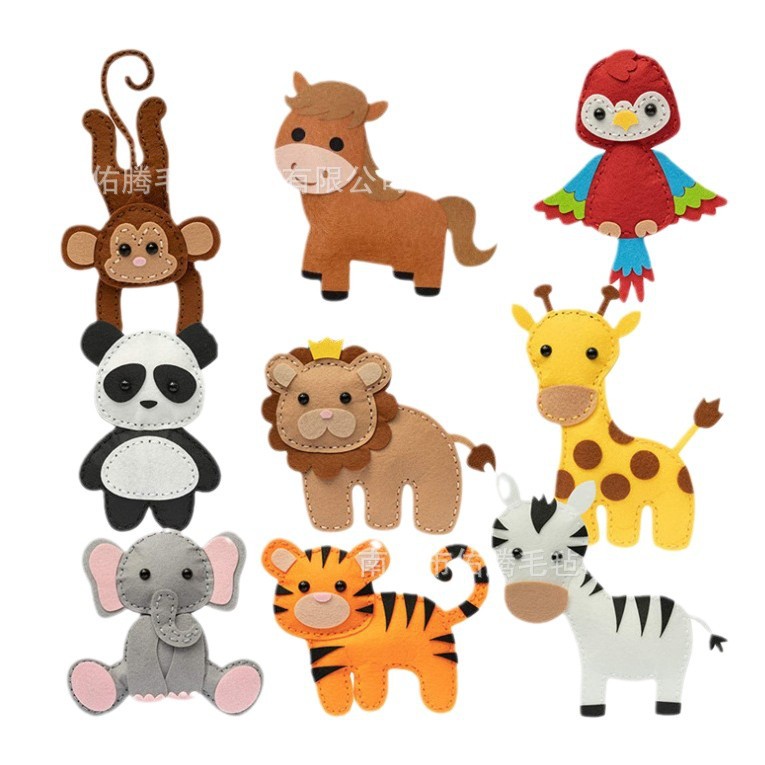 Picture of Children's DIY hand-sewn material bag forest animal craft toys felt cloth creative educational toys suit