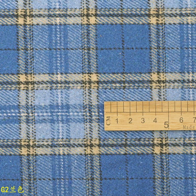 Picture of Thickened Autumn and Winter Yarn-dyed Plaid Fleece Jacquard Cloth Korean-style Plaid Outdoor Tablecloth Warm Hat Fabric