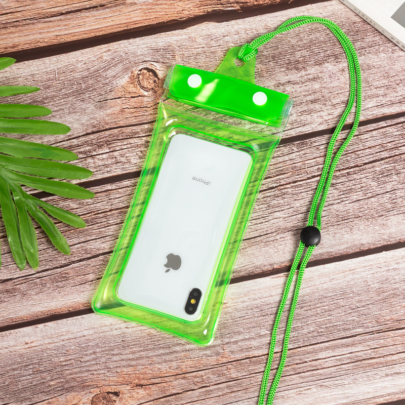 Picture of Three-fold mobile phone waterproof bag airbag swimming drifting Velcro seal protection diving cover touch screen manufacturers wholesale
