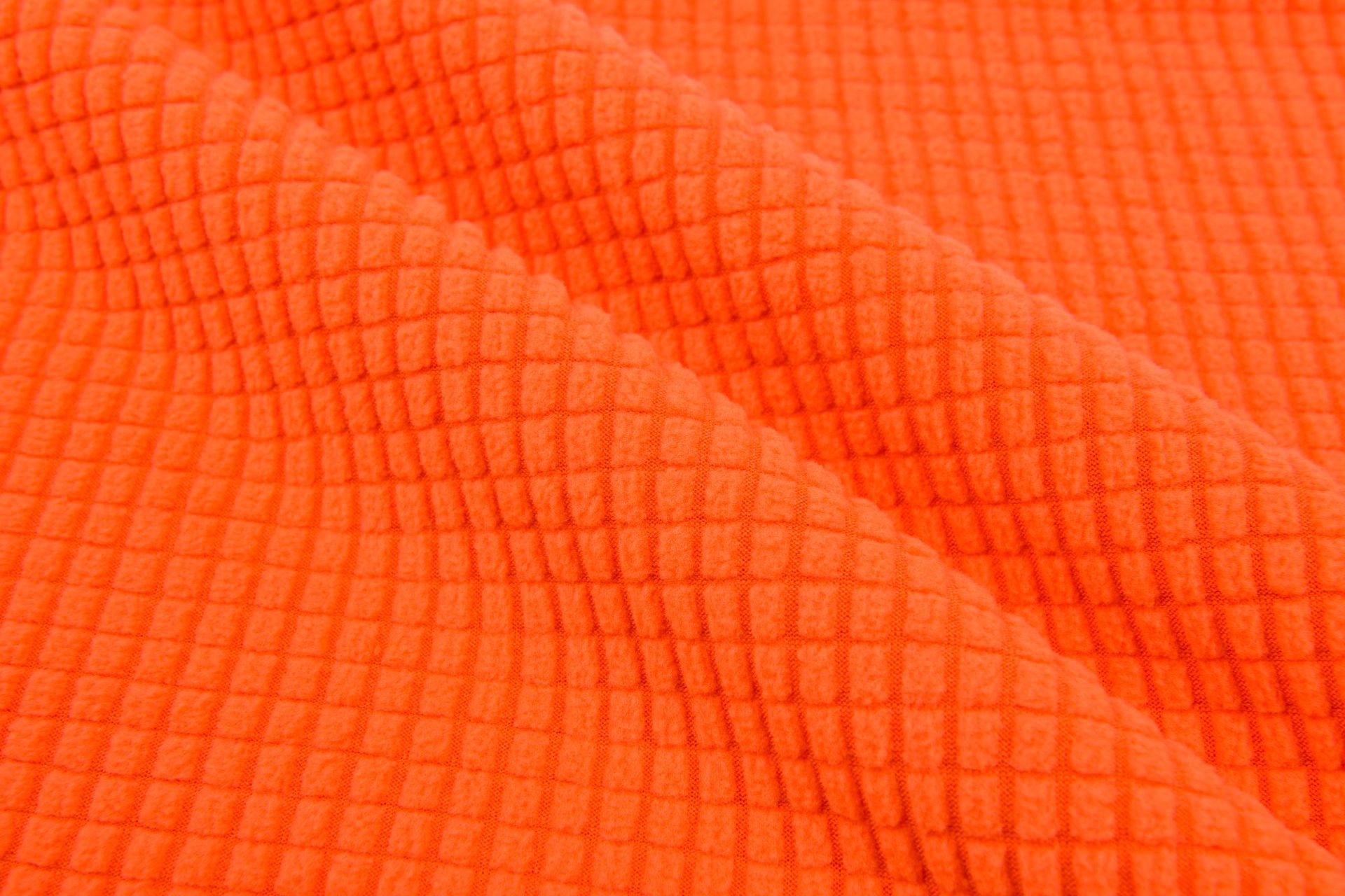 Picture of in stock pineapple plaid fleece sofa cover fabric wholesale waffle corn grain plaid jacquard flannel fabric