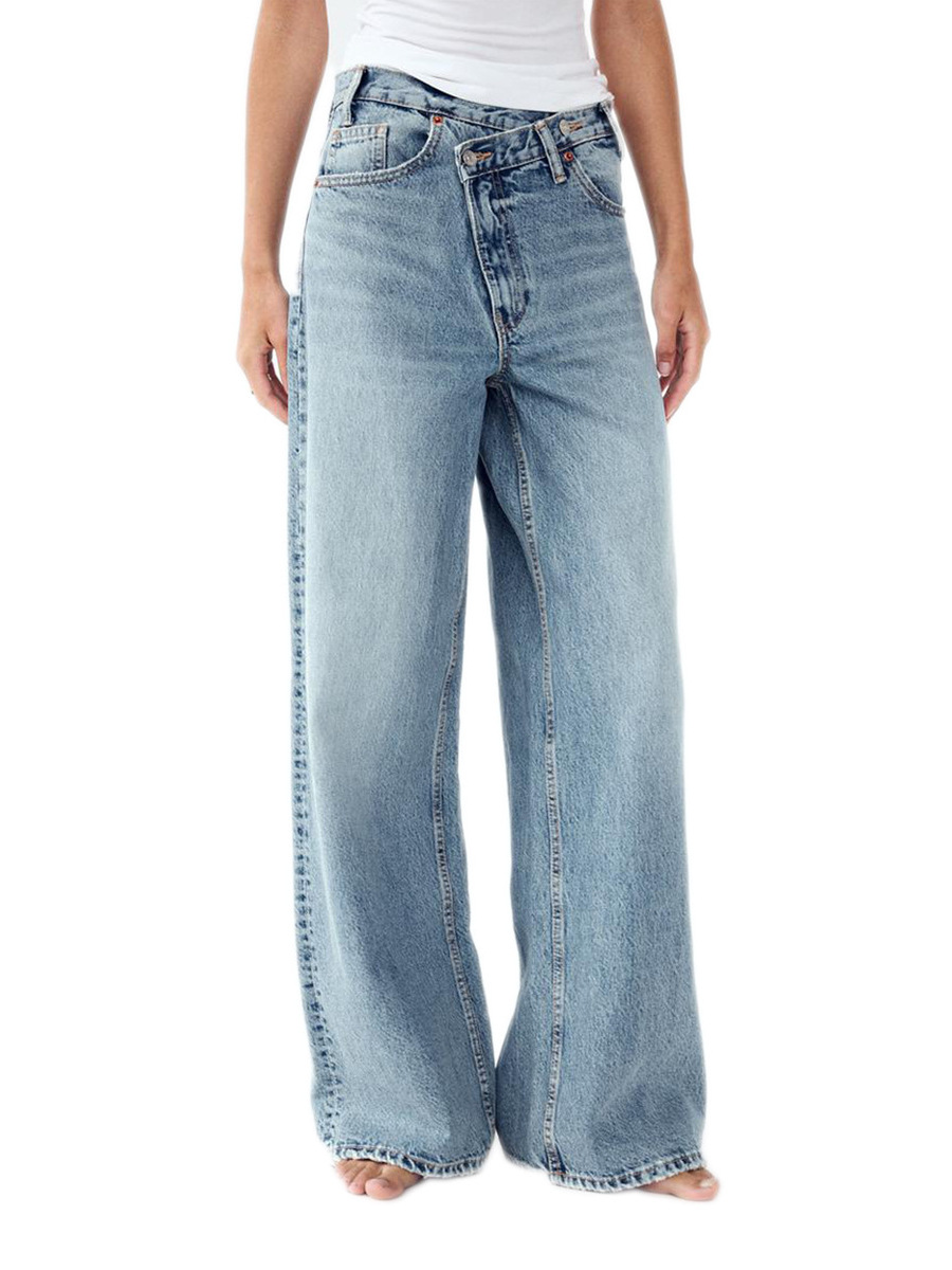 Picture of TEMU New High Quality Cross-border Special for European and American Amazon AliExpress Women's Personalized High Waist Straight Jeans