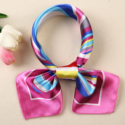 Picture of Small Square Scarf Korean Professional Silks and Satins Versatile Bank Stewardess Train Member Business Fashion Decorative Women's Scarf