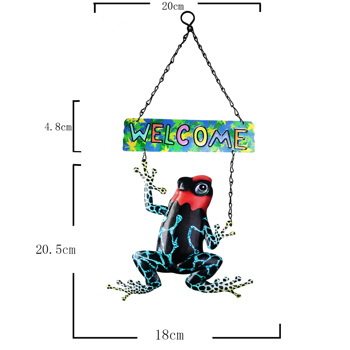Cross-border new iron frog welcome card wall hanging hardware crafts hanging decoration wall decoration WELLCOME