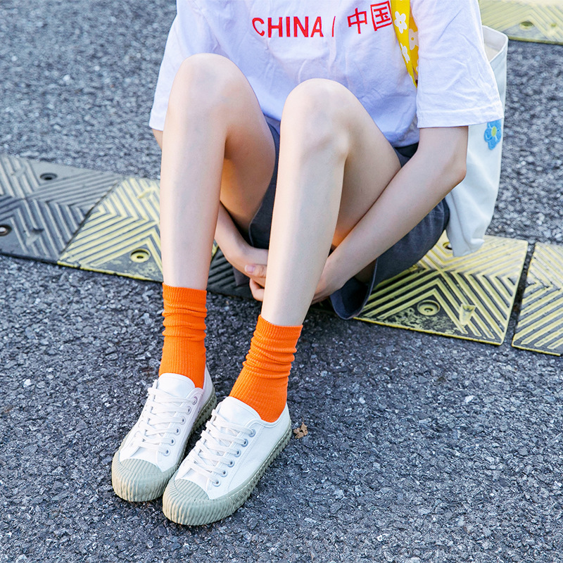 Picture of Spring and summer women's socks solid color dopamine color tube socks Zhuji pile socks ladies candy color socks cotton socks