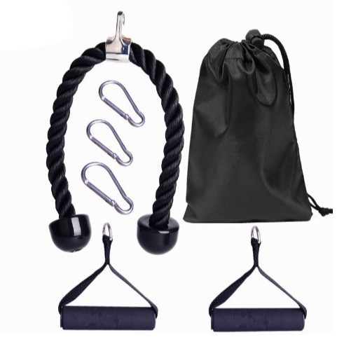Double-headed tension rope biceps trainer gantry press down rope sports rope press down handle fitness rope