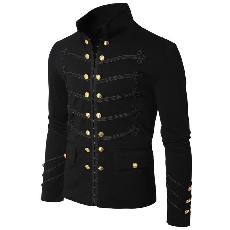 Picture of Wish Amazon eBay Foreign Trade Embroidered Double Row Button Solid Color Men's Jacket Cardigan Long Sleeve Performance Clothing