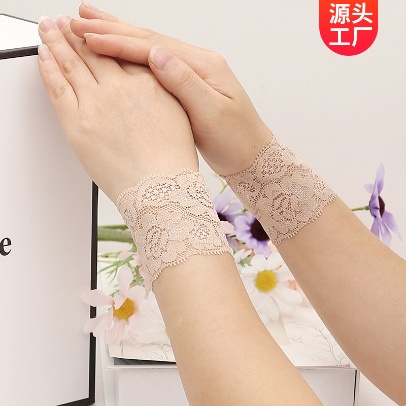 Factory wholesale summer new skin lace wrist guard women's short sleeve ice silk long wrist arm