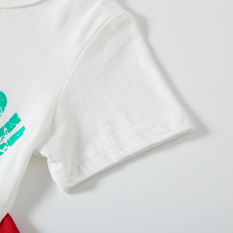 Picture of 2025 New Kidsren's Clothing Boys Short-Sleeved T-Shirt Summer Kidsren's Half-Sleeved Pure Cotton Summer Clothing Stereo Dinosaur One Piece Drop Shipping