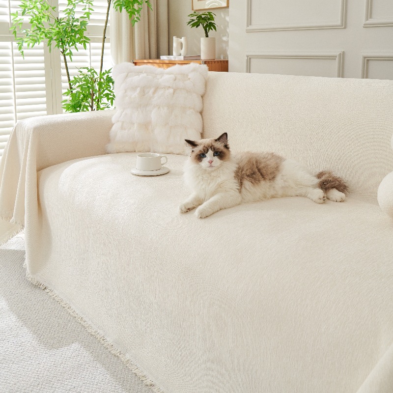 Widened 230 solid color chenille sofa cover towel sofa cover blanket full cover anti-cat scratch four seasons universal sofa cover