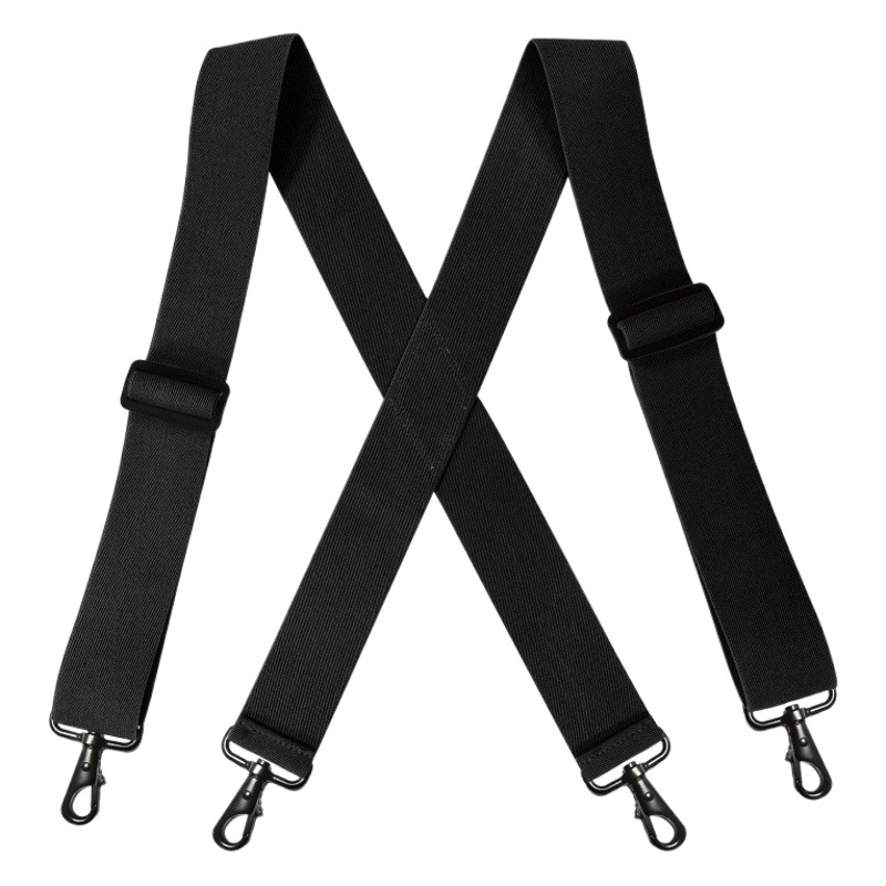 American Hook Suspenders for Fat People Hook Suspenders 5.0 Elastic Suspenders Black Clip Men's Suspenders Outdoor Suspenders