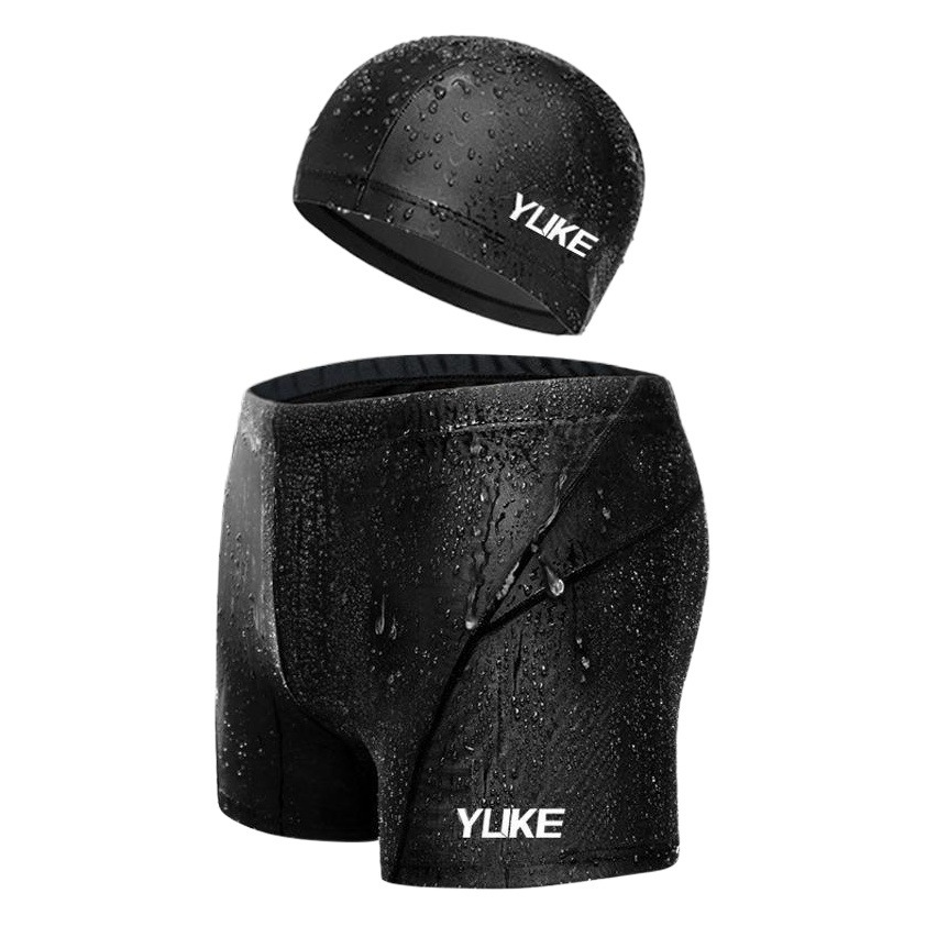 Picture of Feather men's shark skin swimming trunks large size swimsuit swimming trunks waterproof quick-drying lace-up rope swimming shorts wholesale