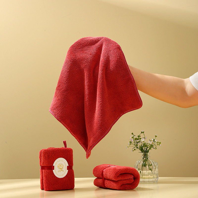 Picture of Hand gift towel can be hung hand gift towel coral fleece absorbent wedding gift wholesale