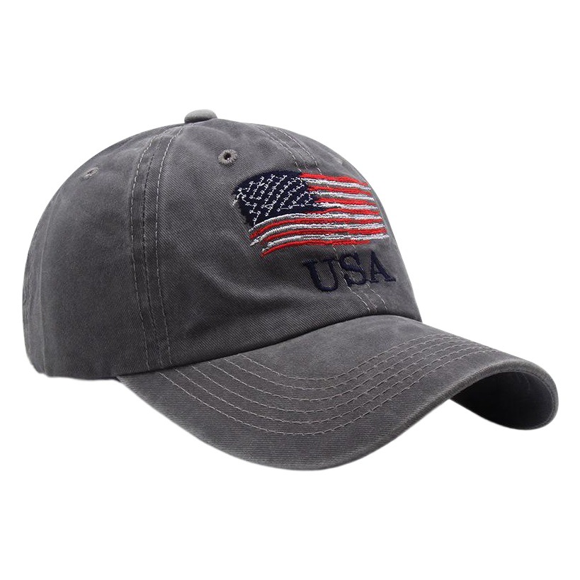 European and American Cross-Border American Flag Baseball Cap for Women Breathable Washed Retro Distressed Hat Letter Embroidery Manufacturer