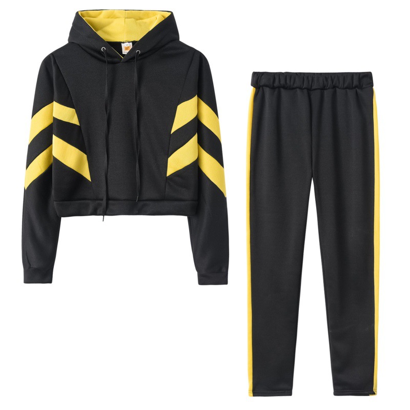 Picture of Europe and the United States explosions 2022 spring AliExpress Amazon women's hooded umbilical sweater suit two-piece set