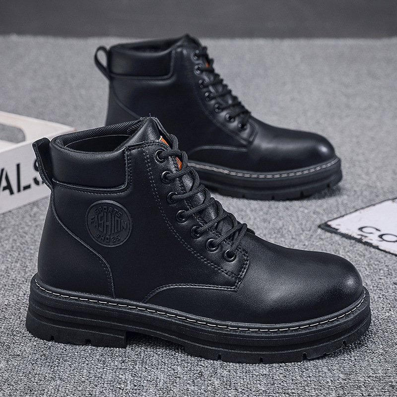 Picture of Rhubarb boots autumn and winter 2024 men's plus size martin boots tooling waterproof non-slip hiking shoes construction site labor protection shoes
