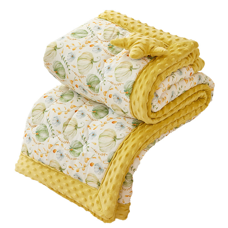 Picture of Original Class A autumn and winter New bamboo cotton gauze bean quilt soybean fiber printing bean velvet children's Four Seasons quilt