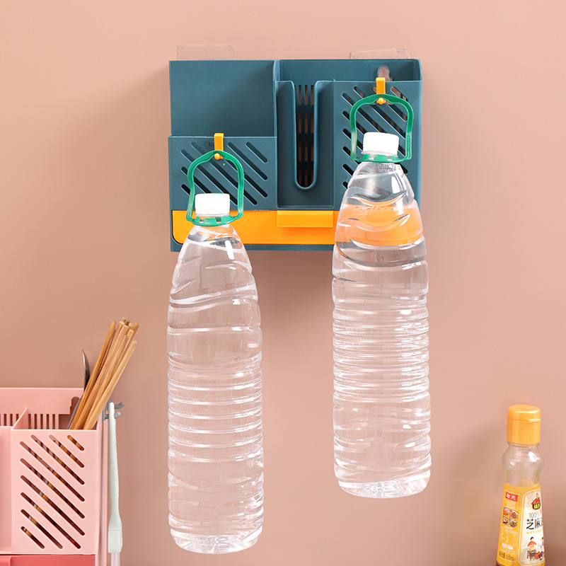 Picture of Chopsticks Cage Wall-mounted Household Non-perforated Chopsticks Tube Draining Thickened Kitchen Tableware Soup Spoon Storage Box Large Capacity