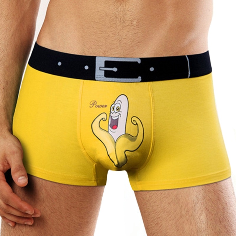 Picture of New Men's Underwear Seamless Modal Bamboo Fiber Breathable Comfortable Antibacterial Cartoon Printed Boxer Briefs for Men