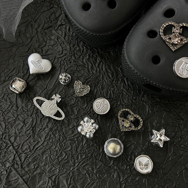 Saturn series hole shoes accessories high sense three-dimensional metal shoes flower cross shoe buckle universal diy shoe accessories