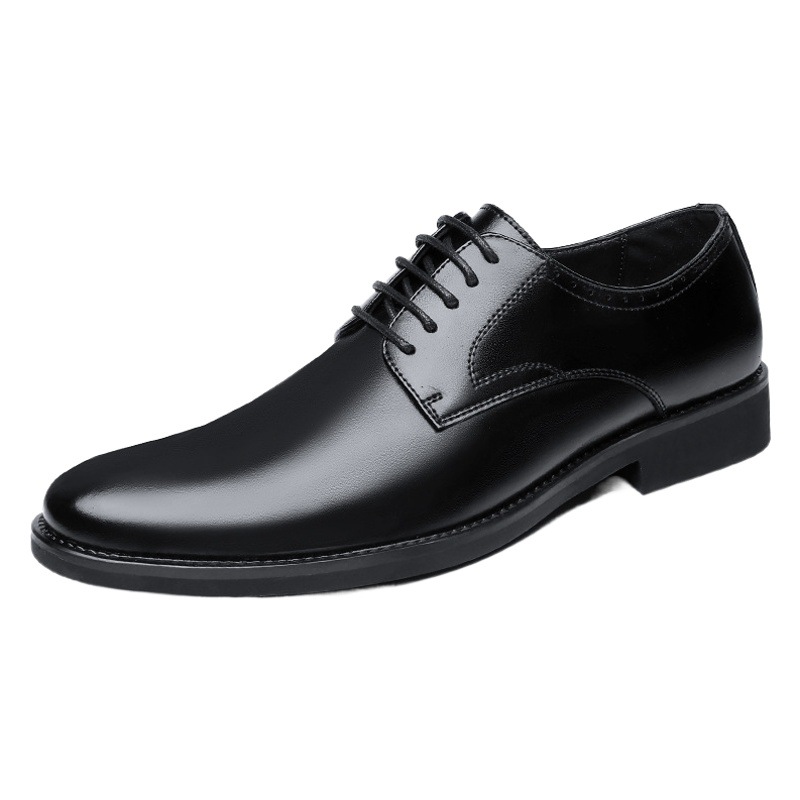 Leather Shoes Men's 2022 New Business Dress Casual Shoes Breathable Men's British Korean Pointed Groom Wedding Men's Shoes
